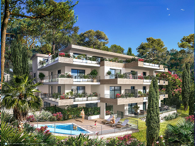 nieuwbouw appartementen in Roquebrune Cap Martin, Blue Horizon residentie, zwembad, luxe, confort, zeezicht, makelaar, aanbod, nieuw, cote dazur, zuid frankrijk