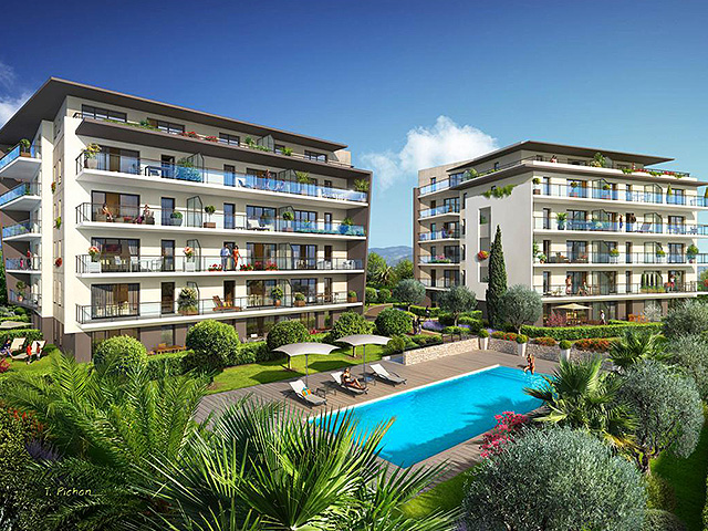 Nieuwbouw appartement Antibes Juan les Pins, met zwembad en zeezicht