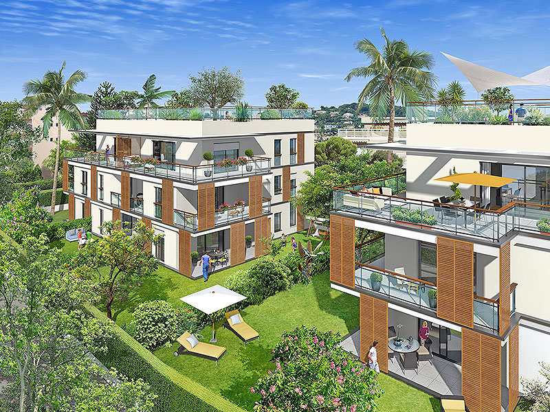 Nieuwbouw appartement in kleine villa, op 100 meter van strand Juan les Pins